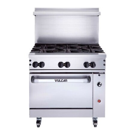 Vulcan Restaurant Equipment Vulcan 36S-6BN, Endurance Range, Standard Oven, Natural Gas, S/S , 6 Burners 36S-6BN